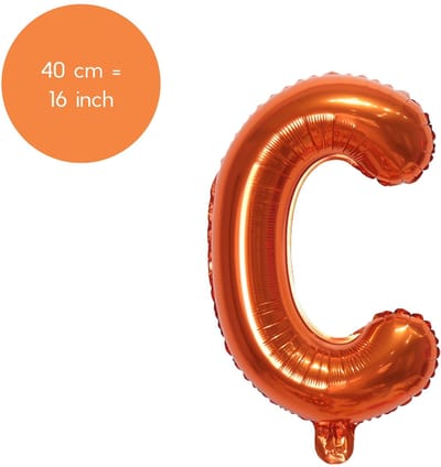 Fienosa Folieballon Letter C Oranje 40 cm – Letterballon voor EK, WK & Feestdecoratie