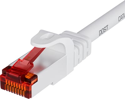 Qost - CAT6 internetkabel - 100% koper / SFTP - 10 Gbps / 250 MHz - RJ45 Connectoren - Patchkabel / Netwerkkabel - 0.50 meter - Wit