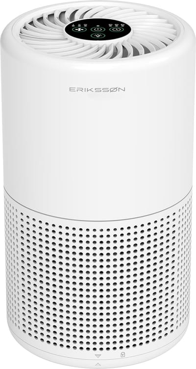 Erikssøn Luchtreiniger Prime - Wit - 70 m3/u - Vermindert Stof En Pollen - Met Hepa Filter - Air Purifier