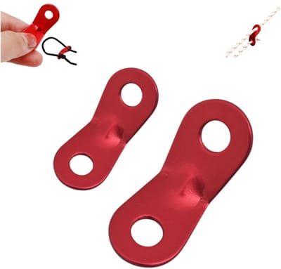 2 stuks - touwspanner - Spanners – rutschfest – scheerlijnspanners – Einsteller – Campingzubehör – Doppelösen-Windseilverschluss – Spanner – 3,9 cm x 1,6 cm – Rot – Einsteller