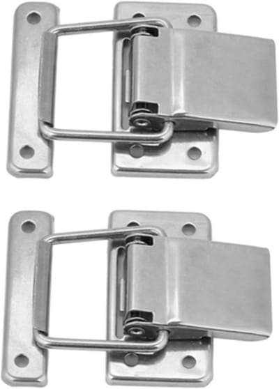 Koffer Veer Sluiting - Grendel Hasp - Kasten Beveiligen - Roestvrij Staal - 2 stuks - Zilver