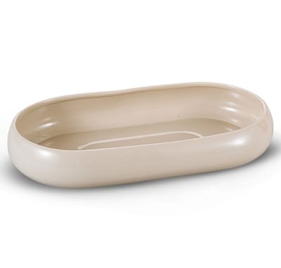 Bricard Bondy Ovale Schaal - Taupe - Porselein - 35x18x6cm