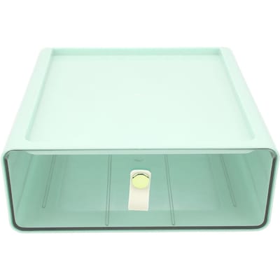 Transparante Opbergdoos met Lade Grote Capaciteit Desktop Lade Opbergcontainer Organizer voor Kantoor Groen