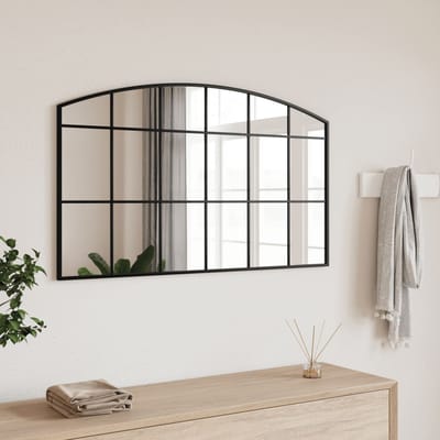 vidaXL - Wandspiegel - boog - 100x60 - cm - ijzer - zwart