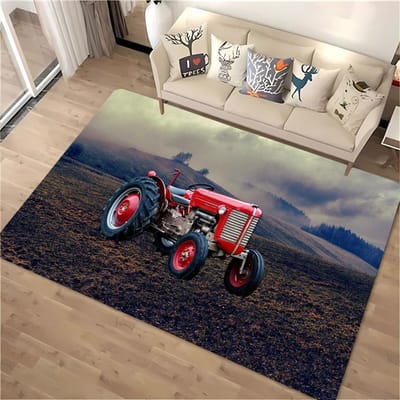 Auto Tractor Serie Patroon Tapijt, Woonkamer en Slaapkamer Huishoudelijke Artikelen, Kinderkamer Sofa Mat Deurmat Vloer Antislip Kleed Cadeau 50x80cm (20x31in)