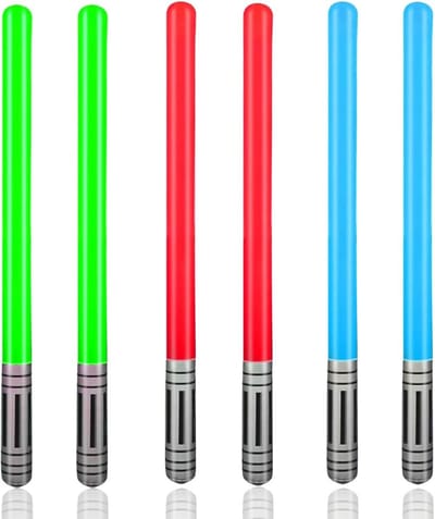 6 Stuks Opblaasbare Star Wars Lichtzwaarden, Opblaasbare Zwaardballonnen, Feestaccessoires en Speelgoed voor Kinderen, Geschikt voor Themafeesten en Halloween