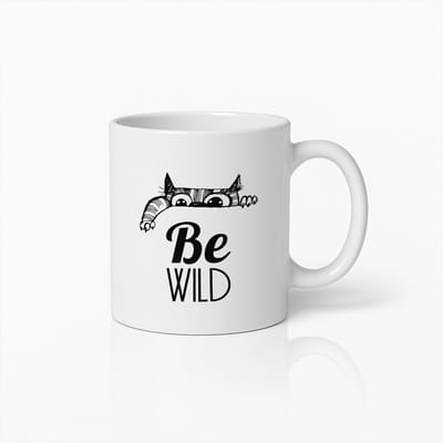 Be Wild Kattenmok 330ml – Grappige Koffiebeker Cadeau voor Kattenliefhebbers, Vrienden & Dagelijkse Motivatie