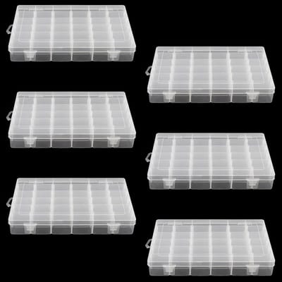 Dailygoods- Sorteerdoos 6 Stuks - Doorzichtige Opbergdoos met Deksel - Verstelbare Assortimentsdozen - 36 Vakken - Voor Kleine Onderdelen - Efficiënte Organisatie