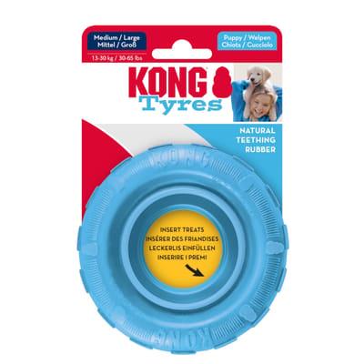 Kong Puppy Tires - Speelgoed Hond - Blauw of Roze - Willekeurige Kleur - 1 stuk