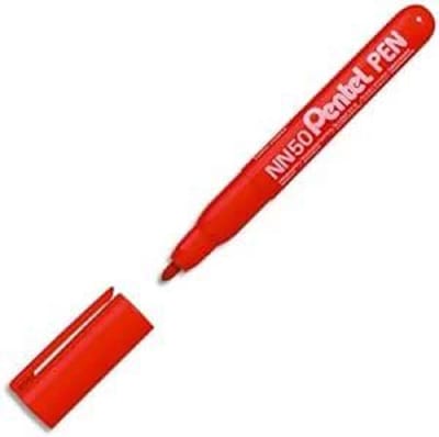 Viltstift pentel nn50 rond 1.5-3mm rood - 12 stuks
