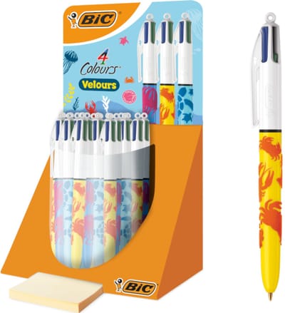 Balpen bic 4kleuren velours m assorti | 30 stuks