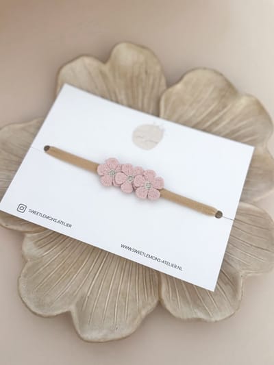 Haarband Blossom - Roze - Elastische Newborn Haarbanden - Haarbandjes voor Baby & Newborn - Haaraccessoires voor Meisjes & Kinderen - Haarbandje - Kraamcadeau - Babyshower Cadeau