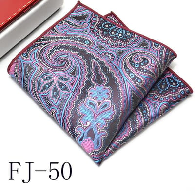 Serviette de poche pour homme Version coréenne Fleur de cajou Petit carré Mouchoir de costume Robe polyvalente 24*24Cm gray