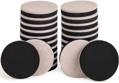 Meubelschuivers Rond - Vilt Pads - Vloer Beschermen - Niet-klevend Ontwerp - 89 mm Diameter - Beige