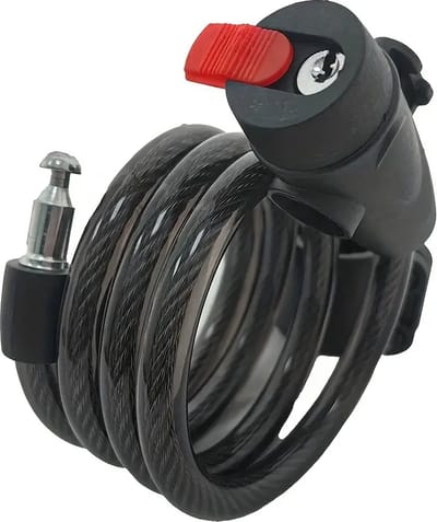 Waledano® Fietsslot met Twee Sleutels - Spiraalslot - Slot voor Fietsen - Fiets Antidiefstalslot - Kettingslot - Fietsaccessoires - Matzwart