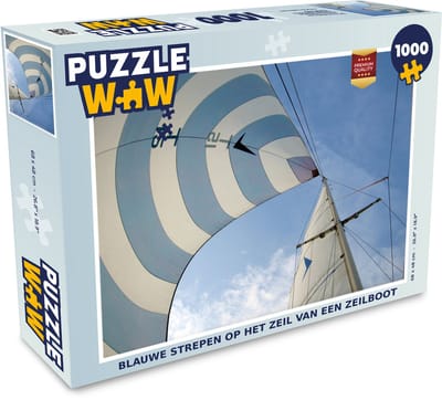 Puzzel Blauwe strepen op het zeil van een zeilboot - Legpuzzel - Puzzel 1000 stukjes volwassenen