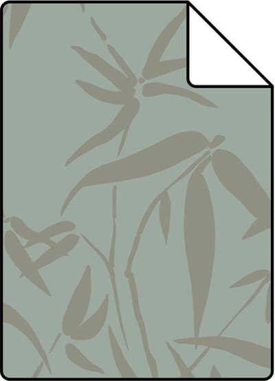 Proefstaal Origin Wallcoverings behang bamboe bladeren groen - 26,5 x 21 cm - 347736-S