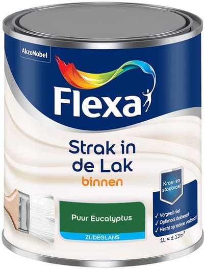 Flexa - Strak In De Lak Binnenlak Zijdeglans - Puur Eucalyptus - Mengverf - 1 L
