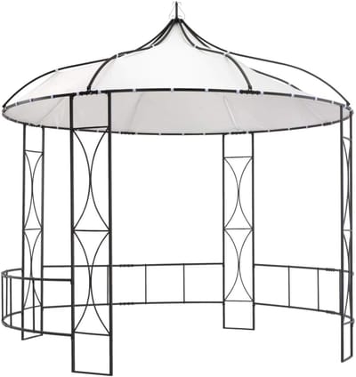 Rond Prieel - Feesttent Tuinpaviljoen - Buitenfeesten Organiseren - Waterdicht Polyester Dak - 30 x 28.9 Meter - Wit