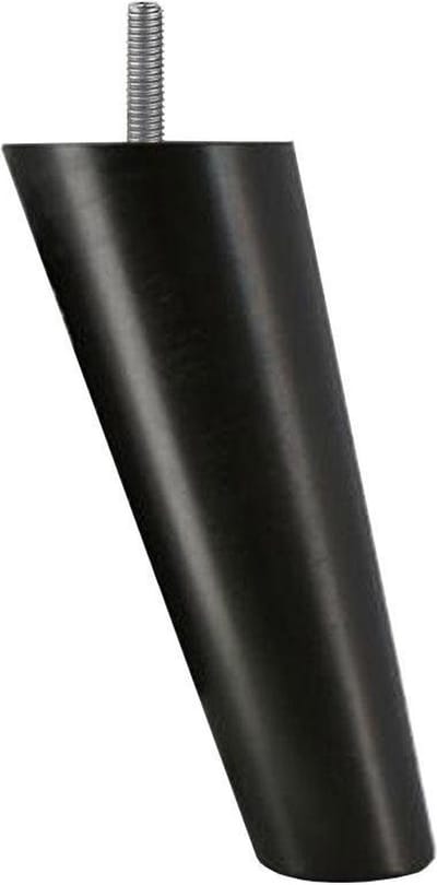 FLE - Meubelpoot zwart conisch Ø 5 cm / 3,5 cm en hoogte 12,5 cm van massief hout (M8)