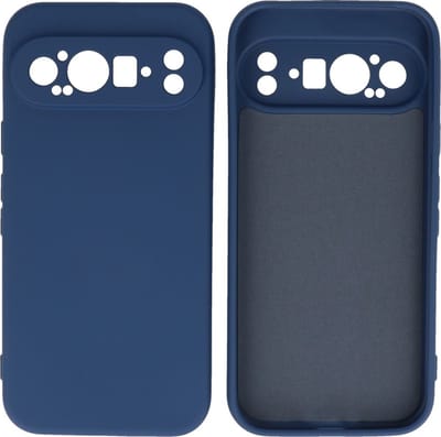 Hoesje Geschikt voor Google Pixel 9 Pro XL - Fashion Telefoonhoesje Backcover - Siliconen Hoesje - Navy