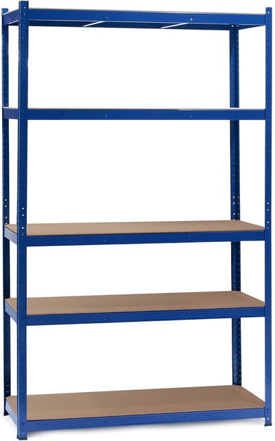 Opbergrek - Stalen Plankensysteem - Garage Organizer - Verstevigd Frame - Verstelbare Planken - 200cm x 100cm x 50cm - Blauw