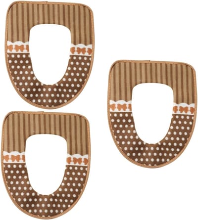 Toiletzitting Covers - Zachte Brilhoezen - Comfort Verwarmen - Zelfklevend Pu Leer - 43x36cm - Koffie