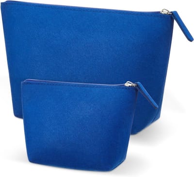 Multifunctionele Vilt Cosmetica Tas voor Vrouwen - Reistasje, Pennentas en Make-up Organizer in Donkerblauw voor Kerst, Moederdag en Valentijnsdag