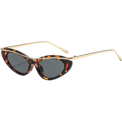 Nouveaux Lunettes de Soleil Punk Oeil de Chat Sexy Femmes Marque de Luxe Mode Monture Métal Petite UV400 Haute Qualité Tendance as  picture