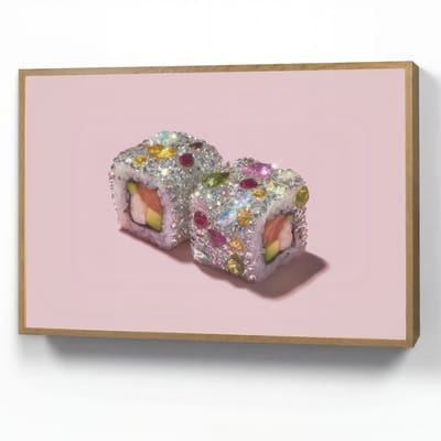 Wandlamp 100x70 cm - Oplaadbaar - Sushi - Rolletjes - Steentjes - Kleurrijk - Wandlampen binnen woonkamer - Slaapkamer lamp - Decoratieve nachtlamp - Vloerlamp draadloos