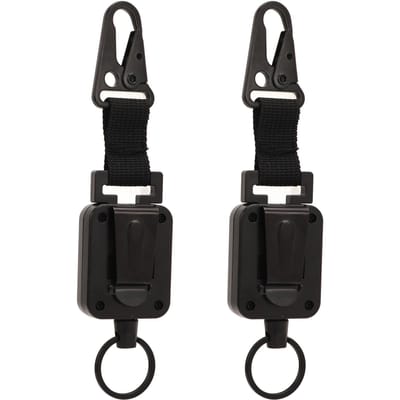 2 PCS Porte-clés à boucle facile à tirer Boucle olécrane Extensible Boucle à dégagement rapide Porte-clés pour sac pantalon Noir noir