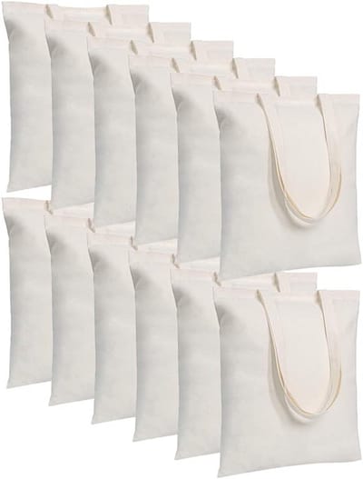 12 Stuks Sublimatie Lege Canvas Polyester Tas voor Warmtepers Drukken, 14" x 16"