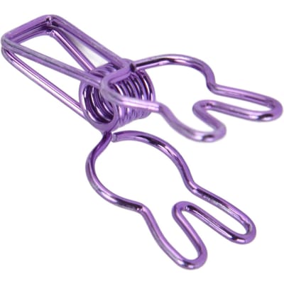 20 Stuks Clips Multifunctioneel Electroplating Hol Metaal Binder Sterke Veerklem Zilver paars