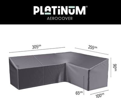 Platinum AeroCover - Loungebankhoes L-vorm - 305x255x100xH65/90 Rechts - Ademend - Waterproof - Hoge kleurechtheid