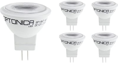 Optonica LED Spot GU4 MR11 - 3W (vervangt 20W) - 210lm - 4500K Neutraal Wit - 12V - Ø35mm - Energiezuinig - 5 stuks