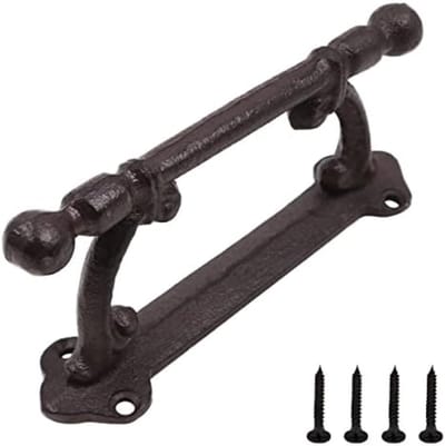 PromoHome Retro Gietijzeren Deurgreep 16 cm - Duurzame Vintage Deurklink voor Binnen- en Buitendeuren - Zwarte Handgreep voor Woondeur, Hal, Kast, Tuinpoort en Schuurdeur