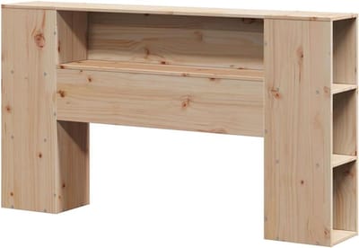 Hoofdbord Hout - Opbergvakken - Slaapkamer Organisatie - Vrijstaand Ontwerp - 140 cm - Naturel