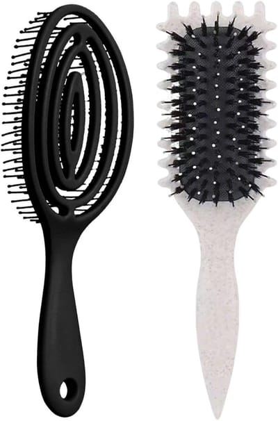Krultang en Kam - Styling Tools Set - Haarstyling Thuis - Duurzame Materialen - Compact Formaat - Beige en Zwart