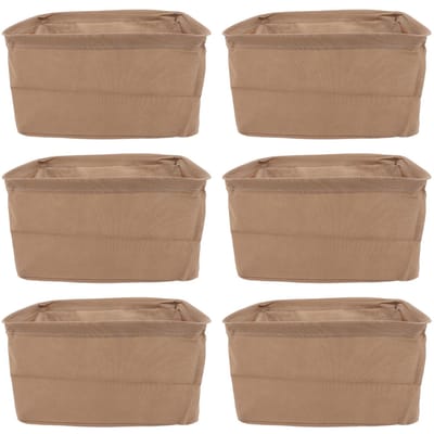 6 Stuks Kleding Opbergdoos Verdikte Stof Opvouwbare Opbergbak Kledingcontainer voor Kast 48x28x25cm/18.90x11.02x9.84in kaki
