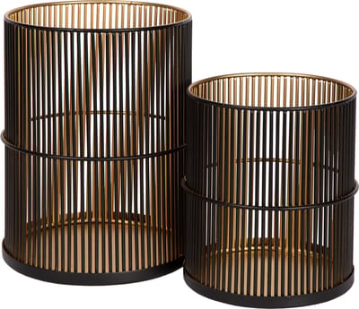 Atmooz - Set van 2 Kandelaren Jidi - Zwart/Goud - Ø13/15 cm - Elegant Design