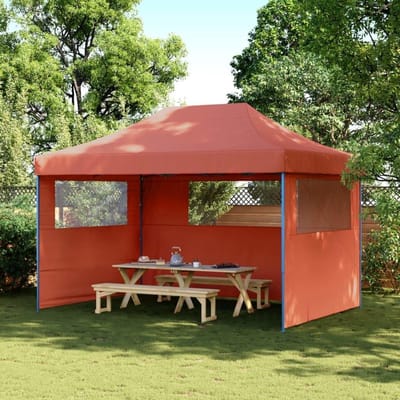 Opvouwbare Partytent - Pop-up Paviljoen - Feestelijke Gelegenheden - Snel Opzetbaar - 9 Vierkante Meter - Terracotta