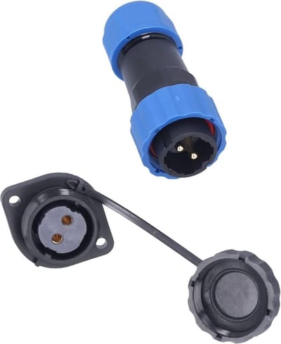 Male + chassis connector - 12/24V - waterdichte kabelverbinder - 3 aderig - IP68