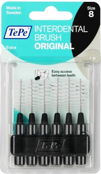 6x TePe Ragers 1,5 mm Zwart blister à 6 stuks