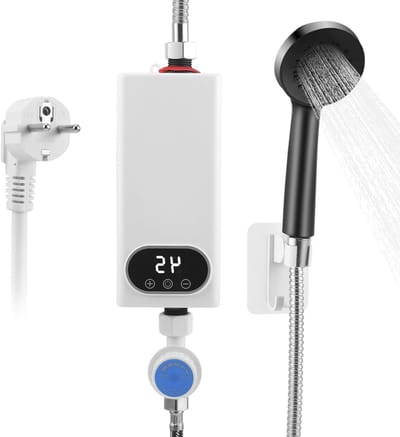 Mini Waterverwarmer - Doorstromer Tankloos - Direct Warm Water - Digitaal LCD Display - 5500 Watt - Wit