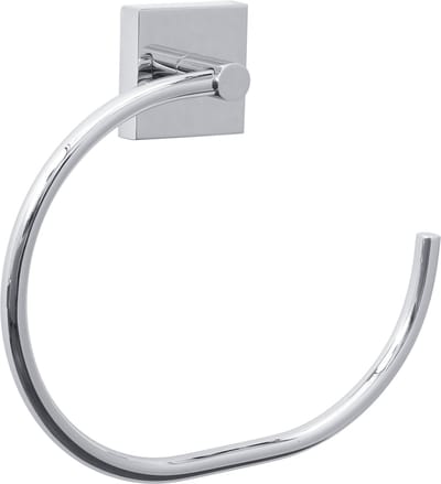 tesa handdoekring Ekkro chroom verchroomd metaal hoekig zelfklevend zonder boren – 43x190x172mm