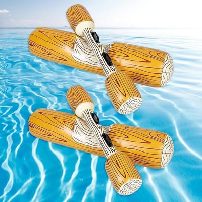 Opblaasbare Zwemaccessoires, 4 Stuks Drijvende Water Speelgoed met 2 Opblaasbare Vechtstokken, Perfect voor Zwembadfeesten, Wateractiviteiten en Strandplezier