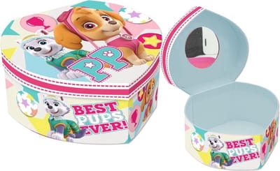 juwelendoos Paw Patrol junior 10 x 10 cm blauw/roze