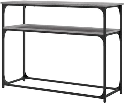 Consoletafel - Bijzettafel haltafel - Opbergen decoreren - Verstelbare poten - 100x35x75 cm - Grijs Sonoma