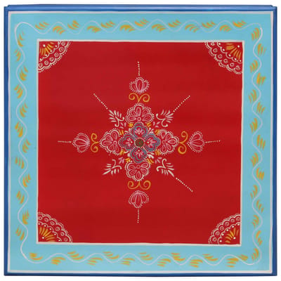 vidaXL - Salontafel - handbeschilderd - massief - mangohout - rood