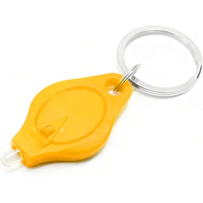Lampe Torche Porte-clés Ultra Mini Anneau de Clé Forme de losange pour Durcissement UV Lumière Violette Yellow white